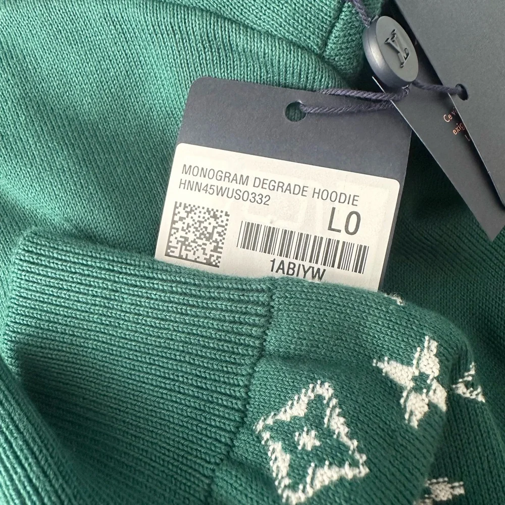 Louis Vuitton Men’s Green Monogram Gradient Cotton Hoodie - Picture 4 of 7